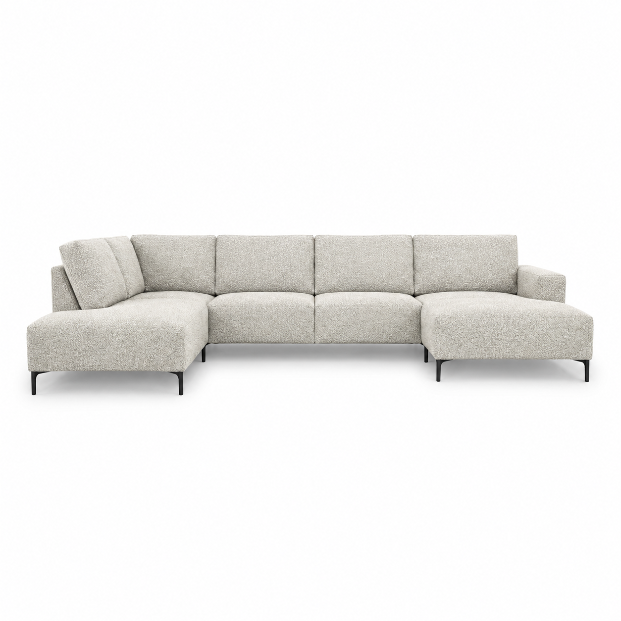 Sofa Fabian (Corner U shape) — front-view upholstery visualization in NOW OR NEVER 8 BEIGE